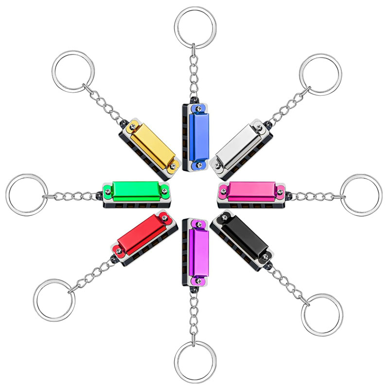 Musical Instrument Gif - Mini Harmonica Keychain Backpack Charm Bulk