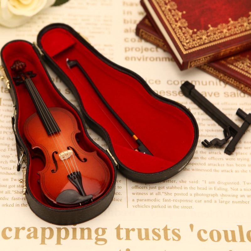 Tiny Violin Figurine Handmade  - Musical Instrument Old review and price