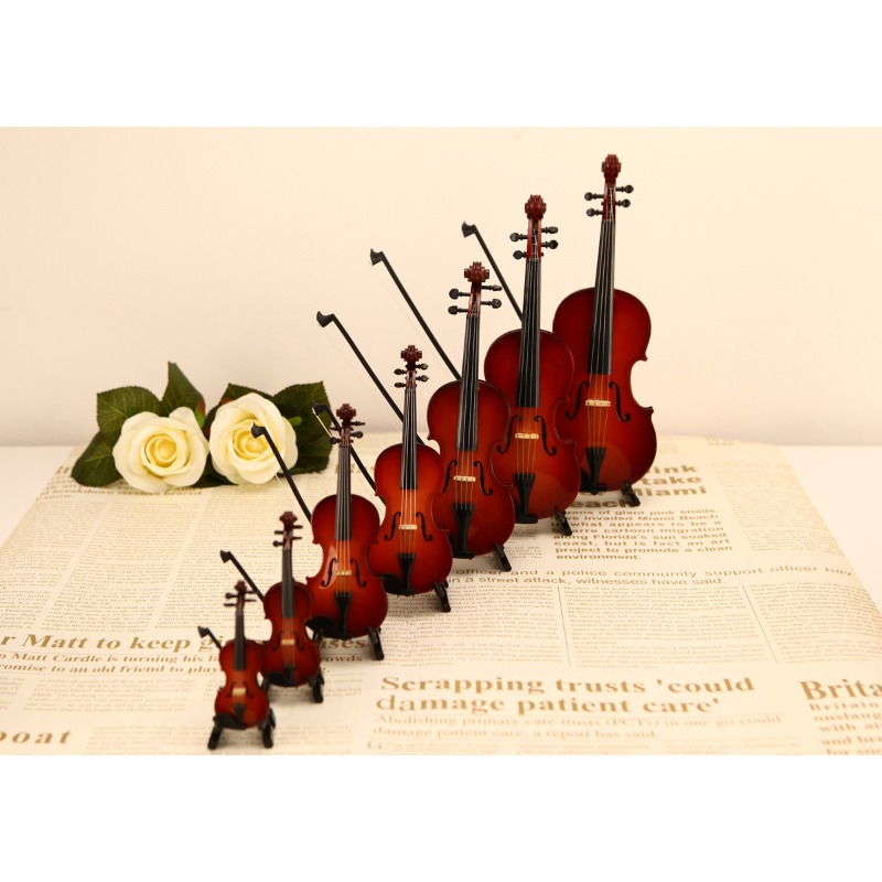 Tiny Violin Figurine Handmade  - Musical Instrument Old review and price