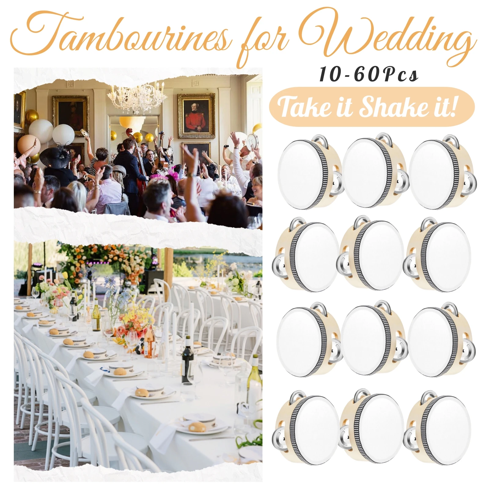 10-60Pcs Wedding Tambourines S - Musical Instrument In Chinese review and price
