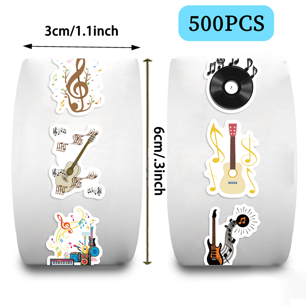 500PCS Music Theme Stickers Ro - Musical Instrument Old review and price