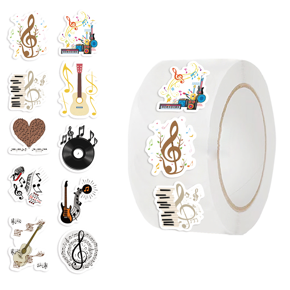 500PCS Music Theme Stickers Ro - Musical Instrument Old review and price
