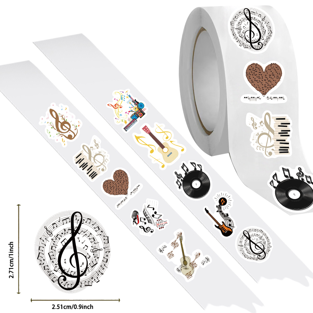 500PCS Music Theme Stickers Ro - Musical Instrument Old review and price