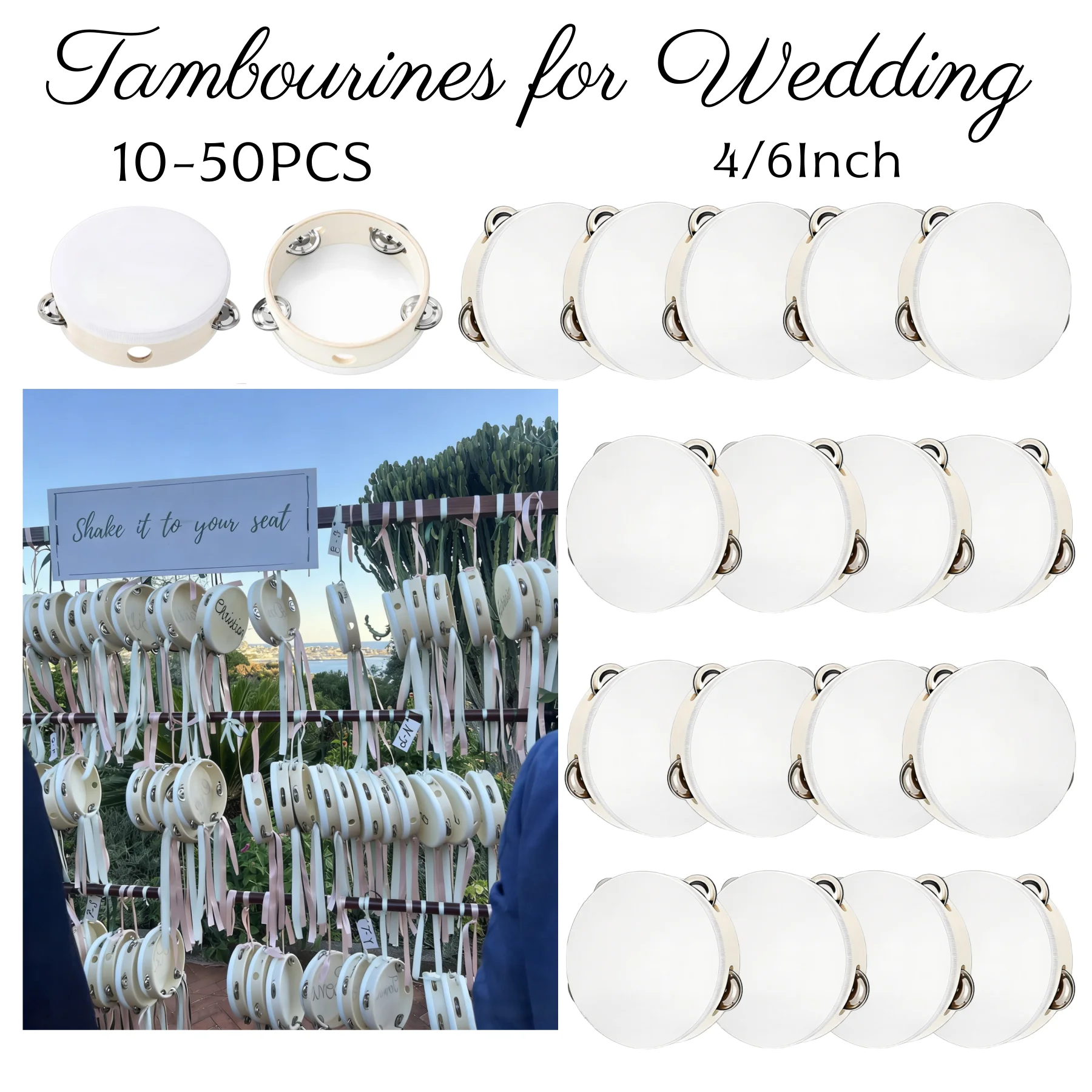 10-50Pcs Wedding Tambourines S - Musical Instrument In Chinese review and price